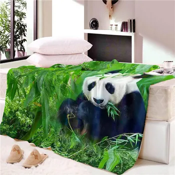 Verde pui de Somn Patura foarte Moale Panda din Microfibra, Catifea, Pluș Arunca Pe Pat, Canapea Cuvertură de Călătorie Prosop de Plajă Tipărite CB75