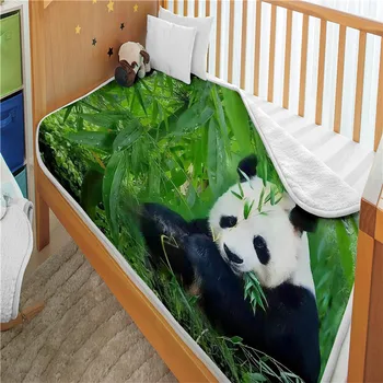 Verde pui de Somn Patura foarte Moale Panda din Microfibra, Catifea, Pluș Arunca Pe Pat, Canapea Cuvertură de Călătorie Prosop de Plajă Tipărite CB75