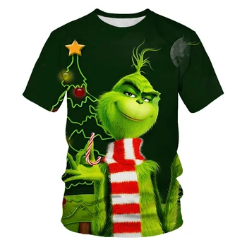 Moda Verde cu Părul Grinch bărbați T-shirt de Imprimare 3D Noutate Amuzant Drăguț Verde ciudat hip-hop Stil de Stradă tee camasa pentru barbati