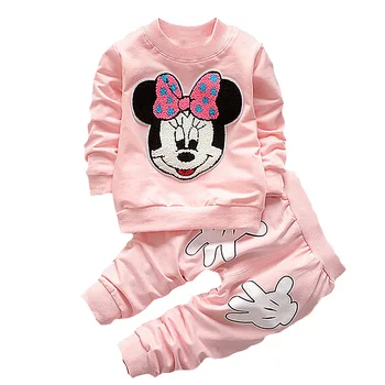 Disney Minnie Mickey Congelate de Crăciun Bluza de Moda pentru copii Topuri de Culoare Solidă Maneca Lunga Topuri de modelare Hanorace Bebes Copii Seturi