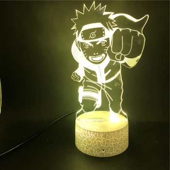 Naruto Anime Japonez 3D Lampa Veioza cel Mai frumos Cadou pe Telefon Inteligent de Control Usb, Ceas Deșteptător Bază de Led Noapte Lumina Lămpii