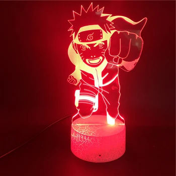 Naruto Anime Japonez 3D Lampa Veioza cel Mai frumos Cadou pe Telefon Inteligent de Control Usb, Ceas Deșteptător Bază de Led Noapte Lumina Lămpii