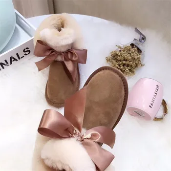 În 2020, de Vânzare cele mai Bune Femei Pantofi de Înaltă Calitate piele de Oaie Moda Glezna Femei Cizme de Zăpadă Cald Cizme de Iarna pentru Femei