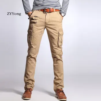 ZYYong Noua Moda pentru Bărbați Militar Pantaloni Slim Regulat Drept Bumbac Multicolor Camuflaj Verde Galben Salopete Pantaloni pentru Bărbați