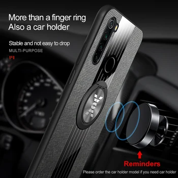 Pentru Xiaomi Redmi Mi Note 5 7 8 T Pro 8T Telefon Caz Acoperire Inel Magnetic Tesatura Mata Masina de Lux Stand Titular Cazuri Pânză Coque
