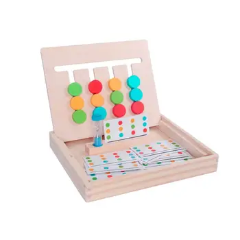Jucării De Învățare Teaser Creier Joc De Logica Cu Puzzle De Diapozitive Culoarea Și Forma De Potrivire Jucarii Educative Din Lemn Natural Material