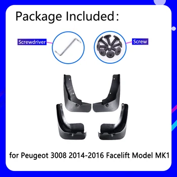 Apărători de noroi se potrivesc pentru Peugeot 3008 2016 Facelift Model MK1 Accesorii Auto Mudflap Fender Auto Piese de schimb