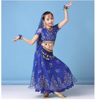 4buc/Set Noi Copii Belly Dance Set Costum Oriental, Indian, Dans, Costume de Burtă de Dans Poarte Rochie Indian Haine Pentru Fete