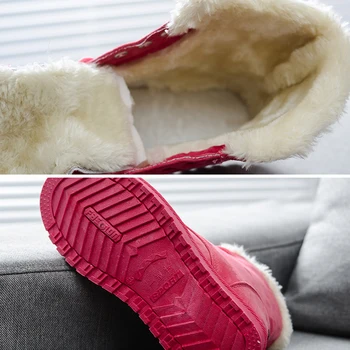 Tolezy Cizme pentru Femei Faux piele de Căprioară Cizme de Zapada pentru Femei Glezna Cizme de Blană Cald femei papuceii Solid Cizme de Iarna din Piele Femei Pantofi