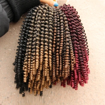 Leeons Afro Extensii de Par Primăvară Răsuciți Panglica de Păr Sintetic Ombre Împletirea Părului Croșetat Impletituri Extensiile de 30 De Fire de 8Inch