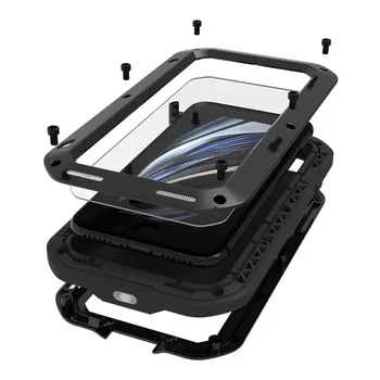 Pentru iPhone SE 2020 Caz Original Lovemei Aluminiu Metal + Gorilla Glass Picătură de Șoc rezistent la apa caz pentru iPhone 7 8