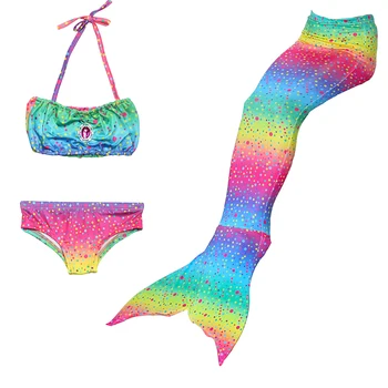 Fetițele Coada De Sirena Înot Rochie Copii Vară Pe Plajă Bikini Seturi De Costume De Baie Pentru Copii Mermaid Costum De Lux Fata De Tinuta