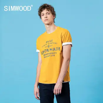 SIMWOOD de vară 2020 nou colorat scrisoare de imprimare t-shirt de moda topuri din bumbac tricouri plus dimensiune respirabil brand de îmbrăcăminte SJ130415