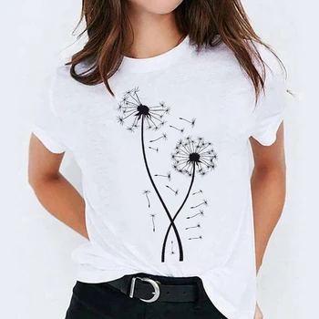 Grafic T Shirt pentru Femei Elefant Dragoste Desene animate Moda de Imprimare Imprimare Doamna tricouri Top Femei Femei Femei Tricou T-Shirt