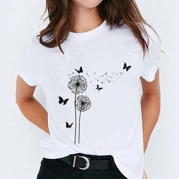 Grafic T Shirt pentru Femei Elefant Dragoste Desene animate Moda de Imprimare Imprimare Doamna tricouri Top Femei Femei Femei Tricou T-Shirt