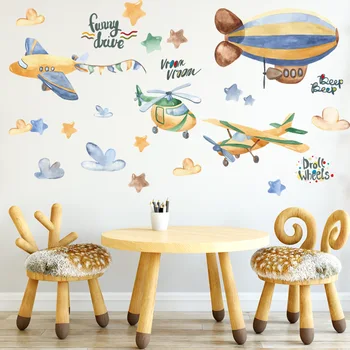 Camera copiilor Decorative Autocolante de Perete Aeronave Autocolante Grădiniță Perete Decor Auto-adeziv Tapet Desene animate Decalcomanii