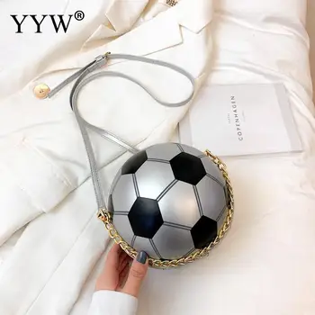 Noul Negru Argintiu Fotbal Stil de Moda Geantă de Umăr de Vară 2020 Femeie de Moda din Piele PU Coc Drăguț Mingea Geanta Crossbody