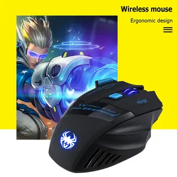 ZILOTUL F14 2400 DPI, 7 Butoane LED Mouse de Calculator Optic Wireless 2.4 G Wireless Mouse de Gaming de Respirație Lumini pentru laptop PC
