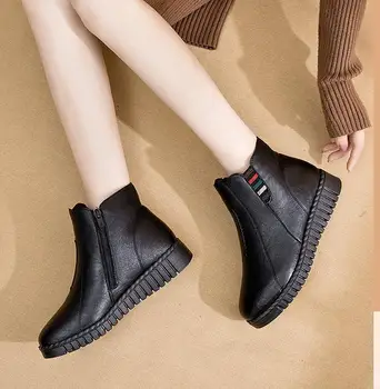 2020 Moda mama confortul de iarnă pantofi pentru femeie din piele glezna cizme pentru femei pantofi blană cald