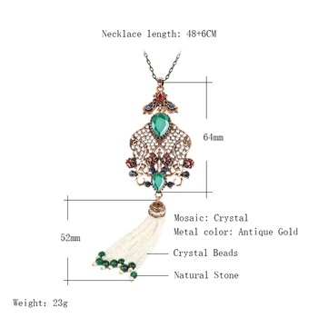 Kinel 2019 Noi Boho Colier Ciucure Pentru Femei Epocă De Aur Cristal Flori De Nunta Vintage Bijuterii Pandantiv Colier Indian