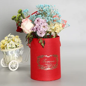 NHat Cutii Rotunde Florale Cutii De Flori De Ambalare Pungă De Hârtie Cadou Cutie De Depozitare Gustări Bomboane Ambalare Cutie Cu Capac Curea