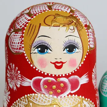 10 Buc/SET din Lemn, Păpuși Cuiburi rusă Rusia Tradiționale, Păpuși Matrioșka Ziua de nastere Cadou de Crăciun Jucării pentru Fete