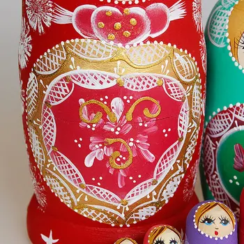 10 Buc/SET din Lemn, Păpuși Cuiburi rusă Rusia Tradiționale, Păpuși Matrioșka Ziua de nastere Cadou de Crăciun Jucării pentru Fete