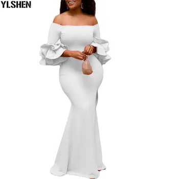 African Rochii Maxi de Seara pentru Femei Rochie de Petrecere Dashiki de Pe Umăr Sirena Africa de Haine Plus Dimensiunea rochie Bodycon Halat de Crăciun