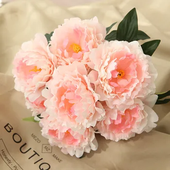 7 Capete Bujor Mare de Flori Artificiale pentru Casa Decoratiuni de Gradina Roz Violet Nunta, Flori False