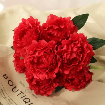 7 Capete Bujor Mare de Flori Artificiale pentru Casa Decoratiuni de Gradina Roz Violet Nunta, Flori False