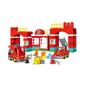 Diy de Dimensiuni Mari Blocuri City Stație de Pompieri Pompieri Urmări Compatibil cu Duploed Cărămizi Jucării pentru Copii Cadouri pentru Copii