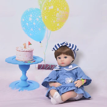17 Inch Moda Realist Renăscut Baby Doll Copii Cârpă Moale De Bumbac Corp Papusa Cadou Jucării Pentru Copil Playmate En-Gros Boneca Renăscut