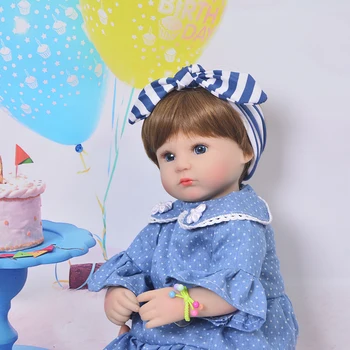 17 Inch Moda Realist Renăscut Baby Doll Copii Cârpă Moale De Bumbac Corp Papusa Cadou Jucării Pentru Copil Playmate En-Gros Boneca Renăscut