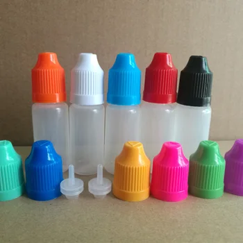 1000pcs 10ML PE de unică folosință din Plastic sticle Cu protecție pentru copii și Lung și Subțire Sfat pentru E-lichid pentru tigara Dropper Sticle Goale
