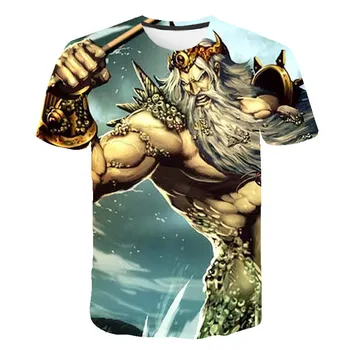 2020 de vara barbati nou personalizat T-shirt Poseidon tricou imprimat 3D pentru bărbați T-shirt roman anime tricou T-shirt men scurt si