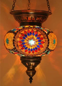Turcă Agățat Lampa Mozaic Marocan Mozaic De Iluminat Suspendate De Tavan Felinar Lampa Pandantiv Lumina