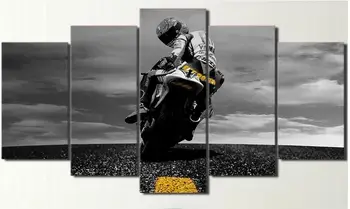 5 Bucată de Pânză Valentino Rossi Moto Poster HD Tipărite Arta de Perete Decor Acasă Panza Pictura Tablou Canvas Wall Poster Pictura