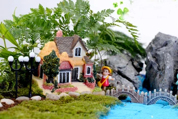 Mini Castel De Basm Grădină Miniaturi Castele Terariu Figurine Decoratiuni De Gradina In Miniatura Casa Vila Zână Pădure Figurine
