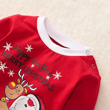 Crăciun copii set 1 BUC top+1 BUC pantaloni+1 BUC hat Toddler Copii Băieți Fete Moș Crăciun Cafeniu Imprimare Pijamale Pijamale Tinutele Y4