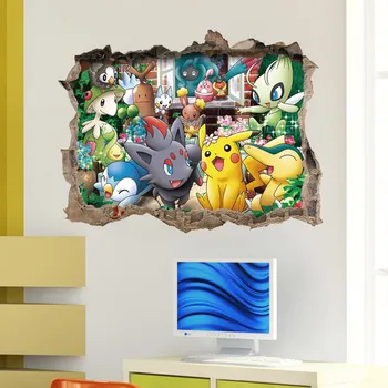 3D Joc Pokemon Go Copii Autocolant de Perete Decalcomanii de DIY Detașabil Monstru de Buzunar Pentru Copii Copil Pepinieră Decor Dormitor Poster HCX044