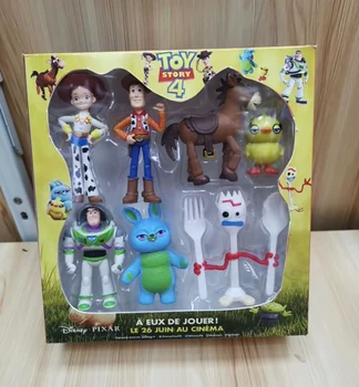 7 Buc/Set Toy Story 4 Buzz lightyear, Woody, Jessie PVC Anime figurina Papusa de Jucarie Model de Serie Papusa