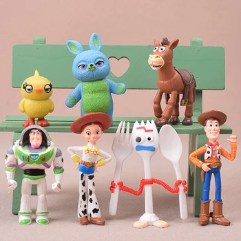 7 Buc/Set Toy Story 4 Buzz lightyear, Woody, Jessie PVC Anime figurina Papusa de Jucarie Model de Serie Papusa