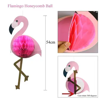 21Pcs/Set Roz Hârtie Pom Poms Flori de Fan si Flamingo Fagure de miere Bile pentru Copii de Duș Nunta Decoratiuni Festival