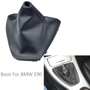 Piele reale Manetei Schimbătorului de Viteze Buton Schimbator frana de mana Gaiter Boot Praf-Dovada Capacul se Potrivesc Pentru BMW E90 E91 E92