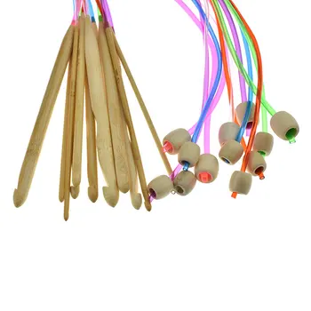 12 buc/set Bambus Afgan Tunisian Covoraș Croșetat Cârlig Set DIY Țese Ambarcațiunile de Fire de Tricotat Ace Set de Instrumente de Cusut Pentru Femei, Cadou