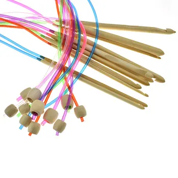 12 buc/set Bambus Afgan Tunisian Covoraș Croșetat Cârlig Set DIY Țese Ambarcațiunile de Fire de Tricotat Ace Set de Instrumente de Cusut Pentru Femei, Cadou