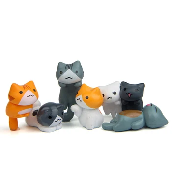 6pcs/lot Chi ' s Sweet Home Pisica Pisici Cifre Jucării DIY Rășină Cat de Acțiune Figura de Colectare Model de Jucărie Cadou pentru Decor Acasă