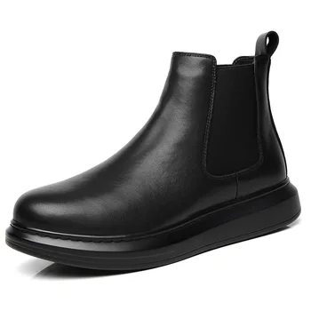 Designerul britanic bărbați platforma de moda cizme toamna iarna pantofi vintage negru chelsea botines hombre glezna botas masculinas de sex masculin
