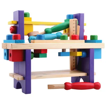 Montessori din Lemn Tool banc de lucru cu Copilul Banc de Atelier Stabilite Pretinde Dulgheri Juca cu Scule Constructii Jucărie