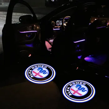 2 buc pentru Alfa Romeo LED Portiera bun venit Lumina Logo Proiector Giulia Giulietta, Mito Stelvio Brera 147 156 159 GT Car styling